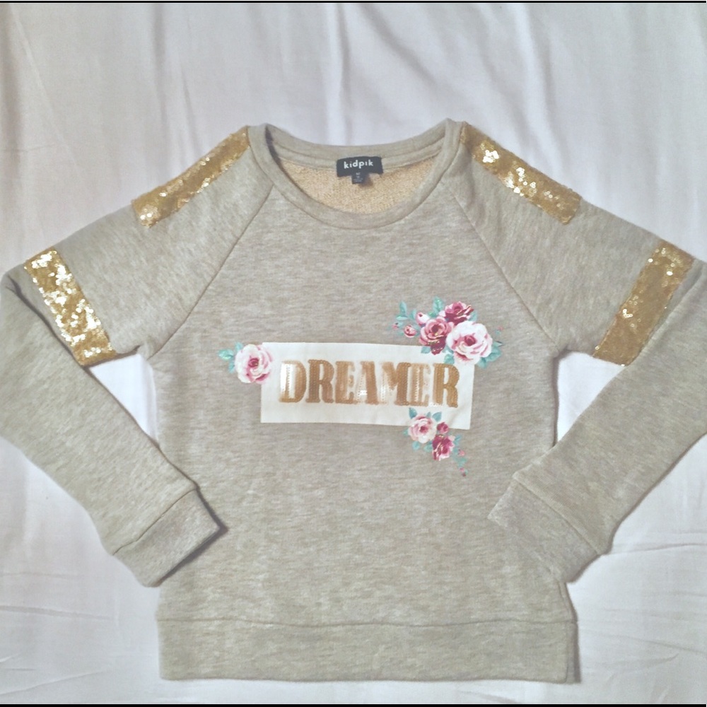 Dreamer Sweatshirt with Gold Sequin Detail